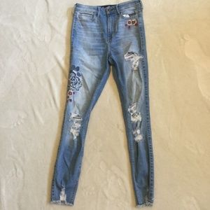 Floral Patchwork Skinny Jeans